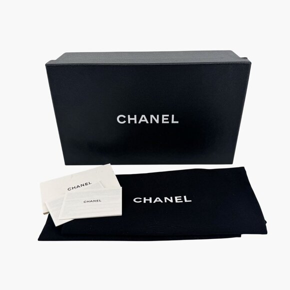 Chanel CC Camellia Ankle Chain White Cap Toe Ballet Flats Size 37.5 US 6.5-7 - Picture 2 of 15